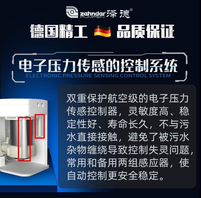 澤德Gerios污水提升器電子壓力傳感控制器